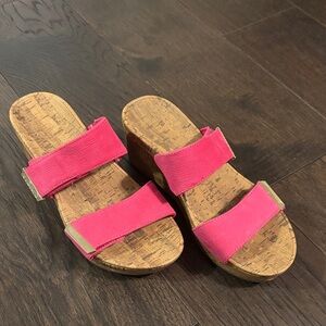 Vionic Pink Mules with Cork Sole